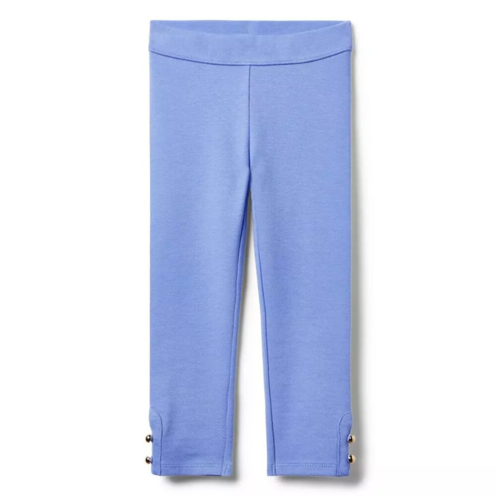 Janie and Jack Toddler Girls Ponte Pant Periwinkle Blue Button Cuff 18-24M